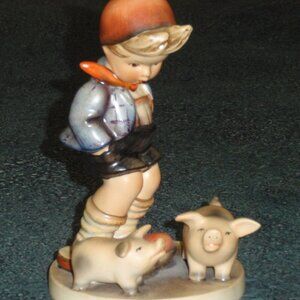 "Farm Boy" Goebel Hummel Figurine #66 TMK3 - Boy With Piglets - Springtime Gift!